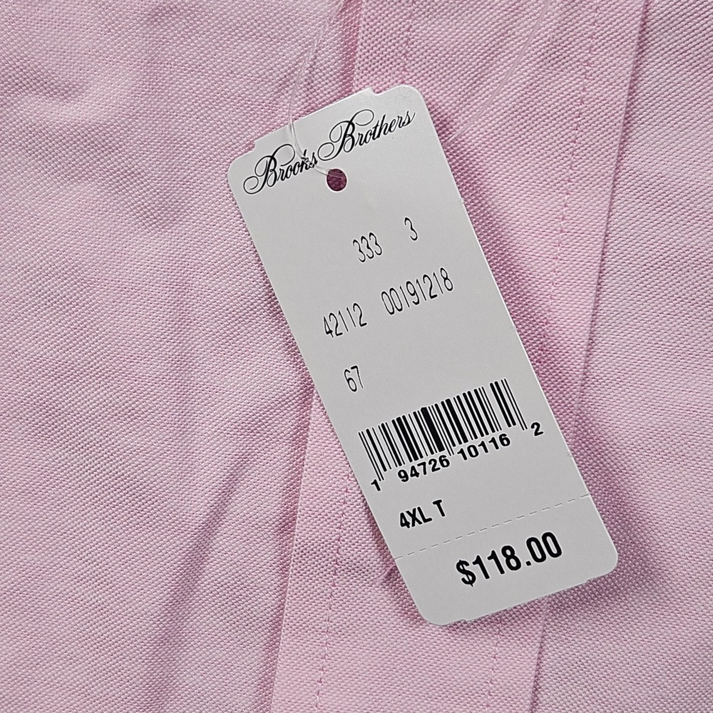 NEW Brooks Brothers Button Down Shirt Mens 4XLT Pink Non-Iron Stretch Cotton - Picture 5 of 11
